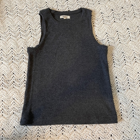 Madewell Ribbed Sleeveless Tank Dark Gray (XSmall) - Picture 2 of 11